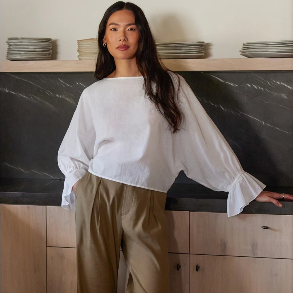 Jenni Kayne White Cape Blouse